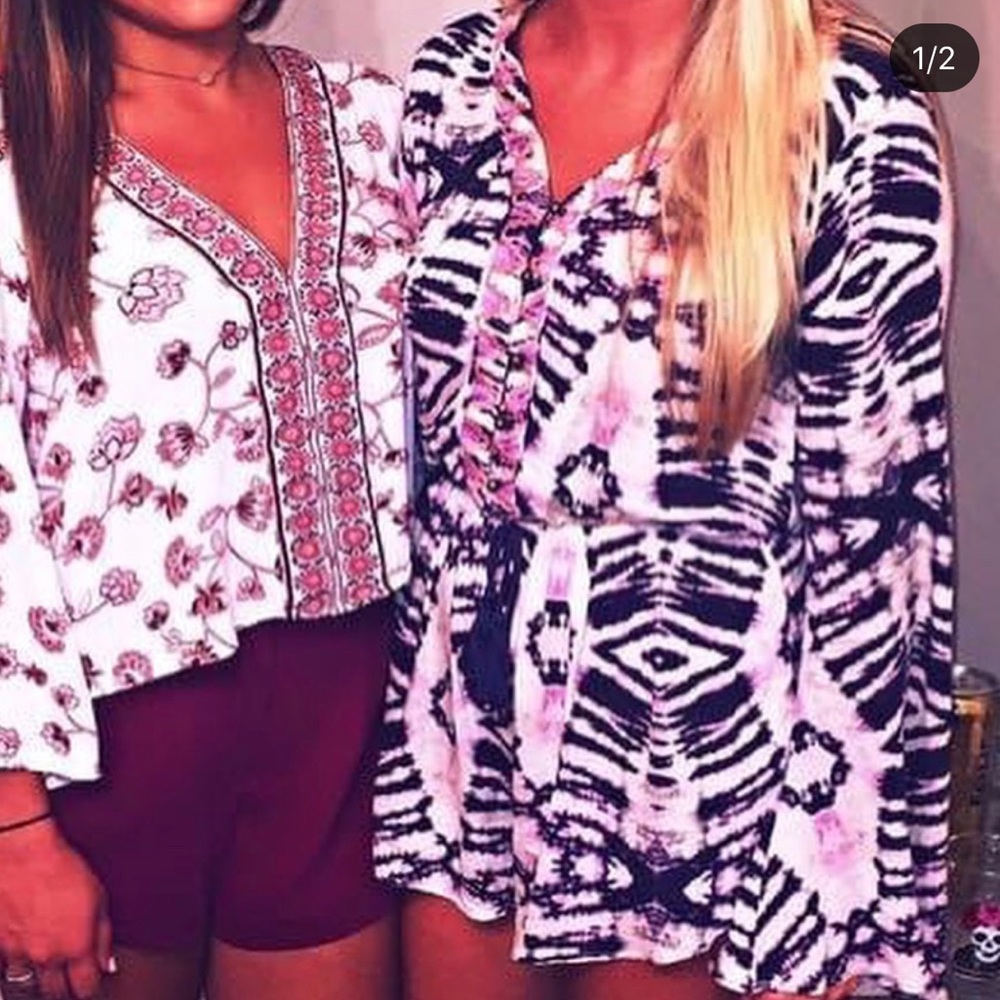 Colorful romper on the right